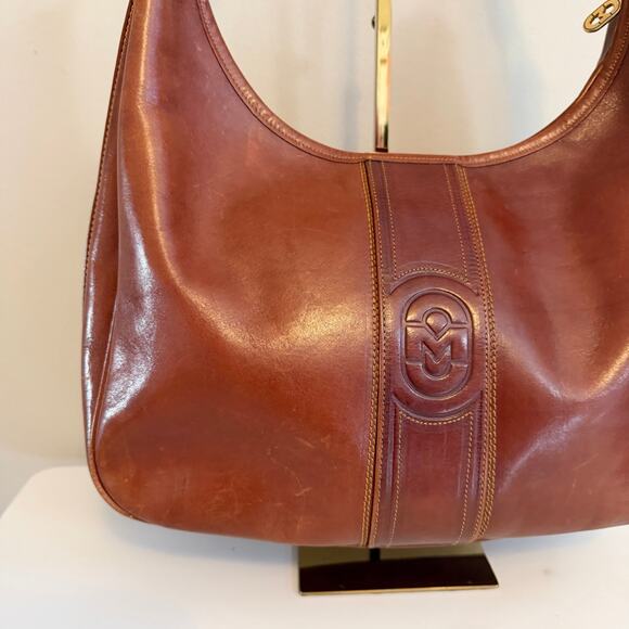 Marino Orlandi Leather Hobo Shoulder Bag Large Brown Italian Designer Luxury